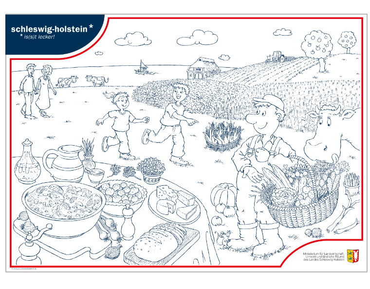 Ausmal-Tischset Fischk�che Laboe